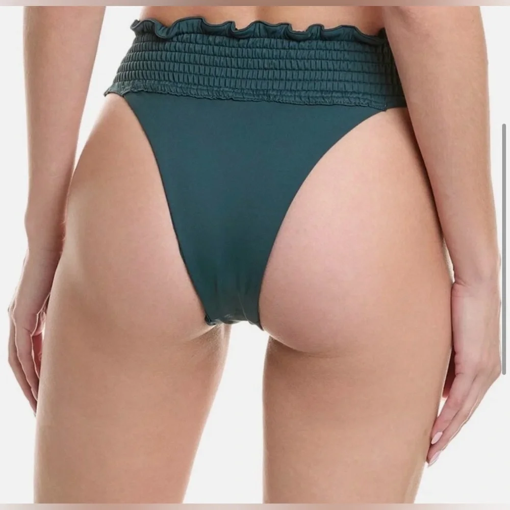 Agua Bendita Tessa Cheeky Bikini Bottom in Teal Green Womens Size XL NWT